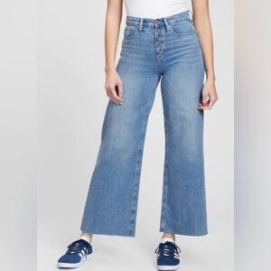 Gap Factory High Rise Button Fly Wide Leg Jeans Size 10/30 Extra Long